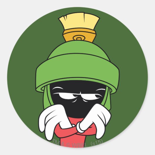 MARVIN DE MARTIAN™ Pout Ronde Sticker (Voorkant)