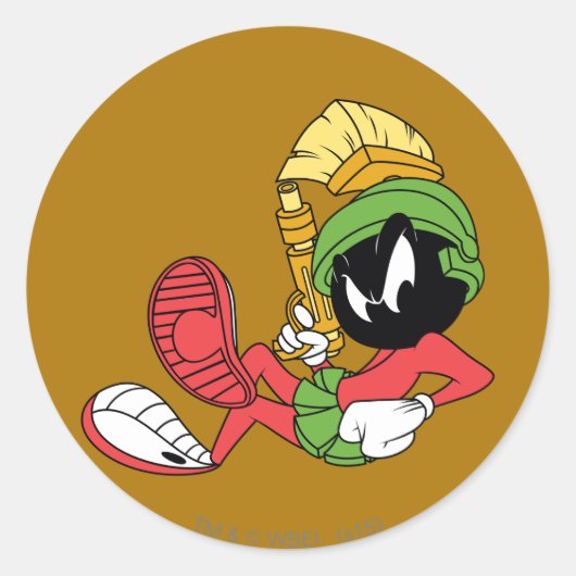 MARVIN DE MARTIAN™-RAND MET Laser Ronde Sticker (Voorkant)
