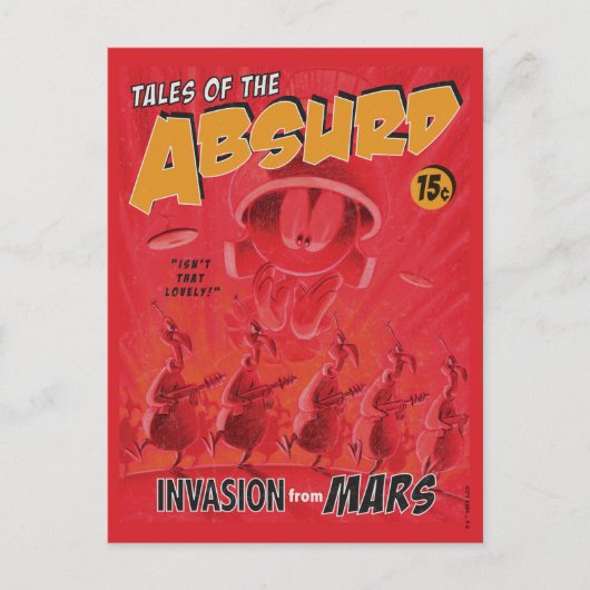 MARVIN DE MARTIAN™ Retro Invasion van Mars Comic Briefkaart (Voorkant)