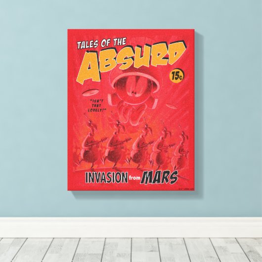 MARVIN DE MARTIAN™ Retro Invasion van Mars Comic Canvas Afdruk (Insitu (Houten vloer))