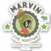 MARVIN DE MARTIAN™ Retro Lobby Kaart Sticker (Voorkant)