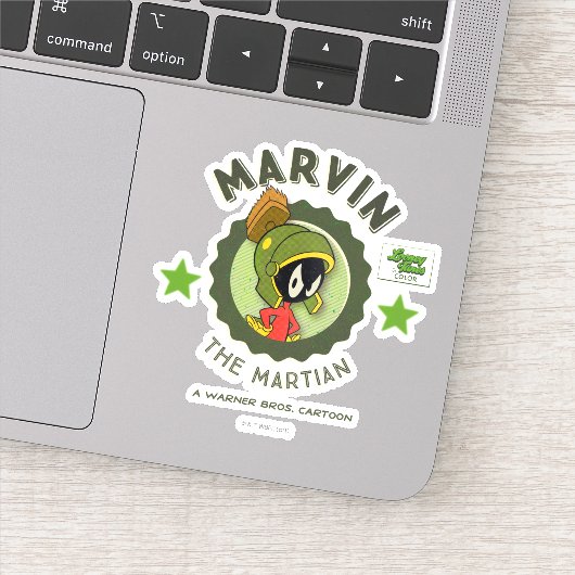 MARVIN DE MARTIAN™ Retro Lobby Kaart Sticker (Detail)