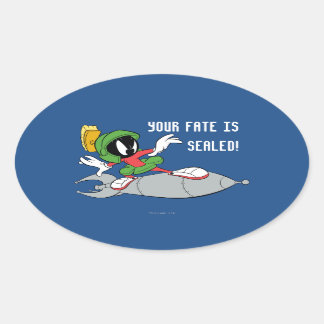 MARVIN DE MARTIAN™ Riding Rocket Ovale Sticker