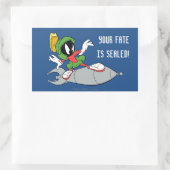 MARVIN DE MARTIAN™ Riding Rocket Rechthoekige Sticker (Tas)