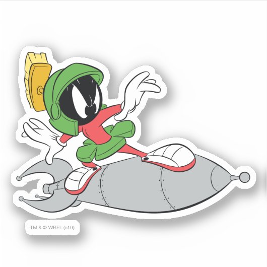 MARVIN DE MARTIAN™ Riding Rocket Sticker (Voorkant)