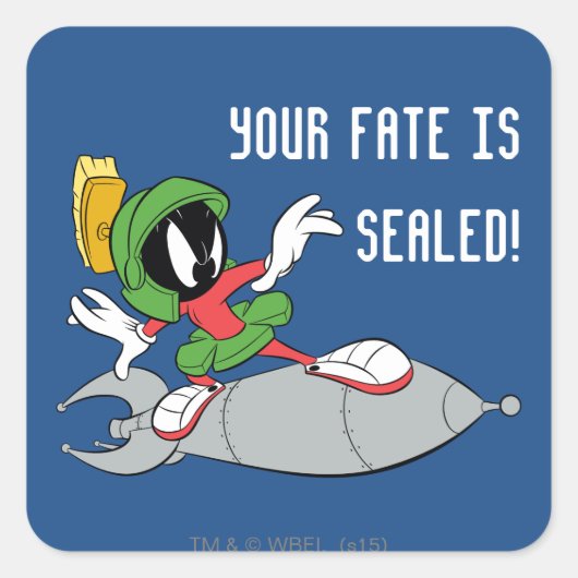 MARVIN DE MARTIAN™ Riding Rocket Vierkante Sticker (Voorkant)