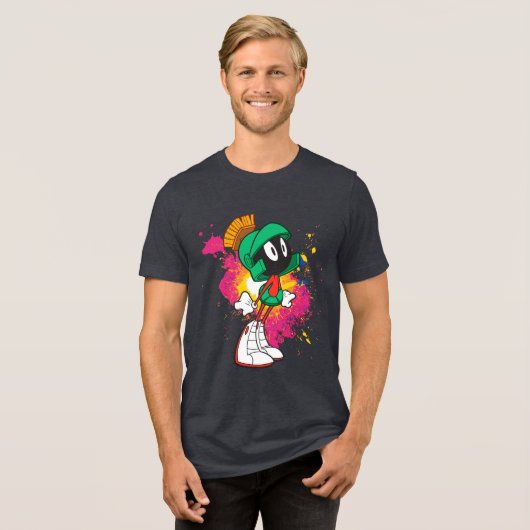 MARVIN DE MARTIAN™ staande op hakken Tri-Blend Shirt (Voorkant volledig)