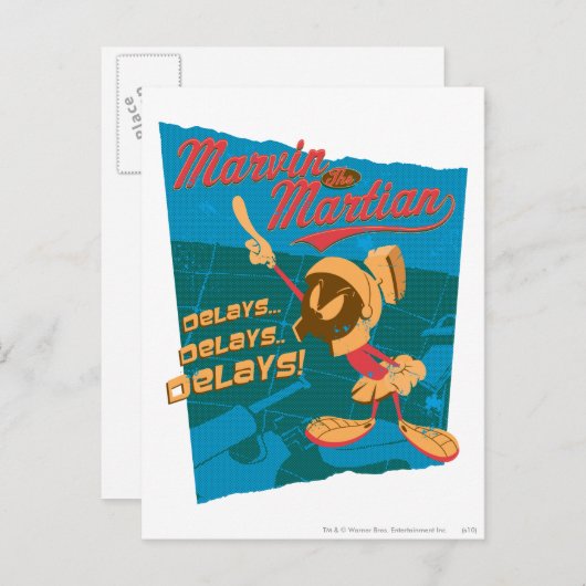 MARVIN DE MARTIAN™ VERTRAGINGEN... VERTRAGINGEN... BRIEFKAART (Voorkant / Achterkant)