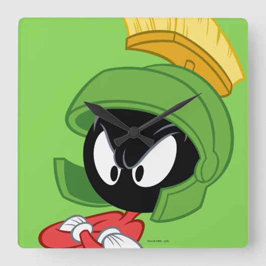 MARVIN DE MARTIAN™ | Wapengewassen Vierkante Klok (Voorkant)