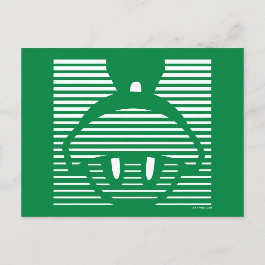 MARVIN HET MARTIAN™ Gestreept pictogram Briefkaart (Voorkant)
