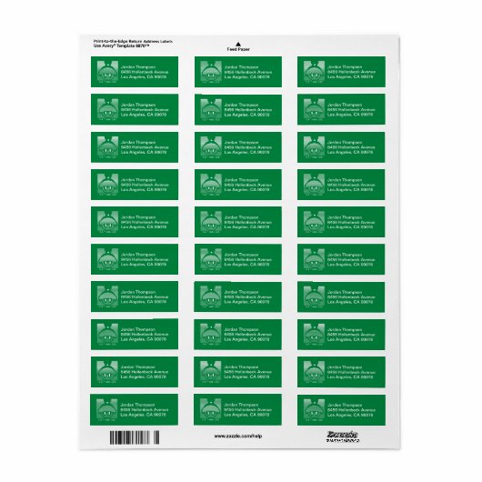 MARVIN HET MARTIAN™ Gestreept pictogram Etiket (Full Sheet)