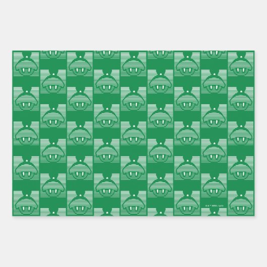 MARVIN HET MARTIAN™ Gestreept pictogram Inpakpapier Vel (Voorkant 3)