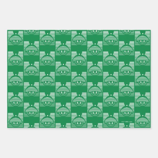 MARVIN HET MARTIAN™ Gestreept pictogram Inpakpapier Vel (Voorkant)