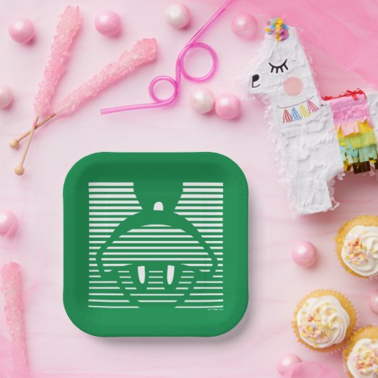 MARVIN HET MARTIAN™ Gestreept pictogram Papieren Bordje (Feest)