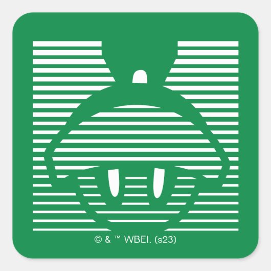 MARVIN HET MARTIAN™ Gestreept pictogram Vierkante Sticker (Voorkant)