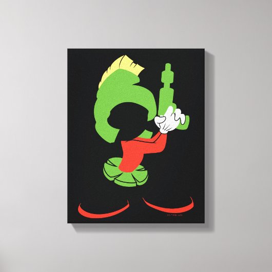 MARVIN HET MARTIAN™ silhouet met raygun Canvas Afdruk (Voorkant)