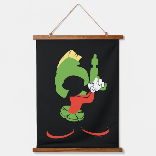 MARVIN HET MARTIAN™ silhouet met raygun Hangend Wandkleed (Voorkant)