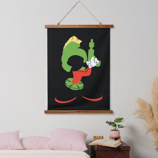 MARVIN HET MARTIAN™ silhouet met raygun Hangend Wandkleed (Slaapkamer)