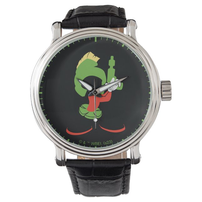 MARVIN HET MARTIAN™ silhouet met raygun Horloge (Voorkant)