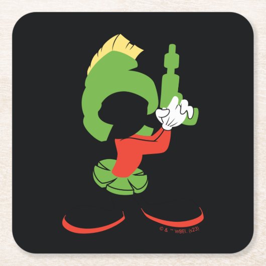 MARVIN HET MARTIAN™ silhouet met raygun Kartonnen Onderzetters (Voorkant)