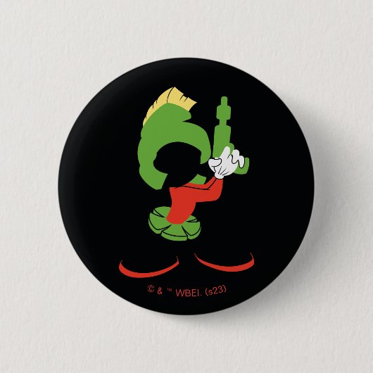 MARVIN HET MARTIAN™ silhouet met raygun Ronde Button 5,7 Cm (Voorkant)