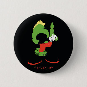 MARVIN HET MARTIAN™ silhouet met raygun Ronde Button 5,7 Cm