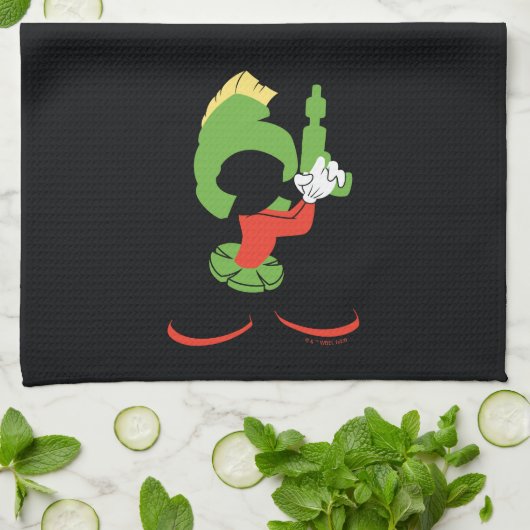 MARVIN HET MARTIAN™ silhouet met raygun Theedoek (Gevouwen)