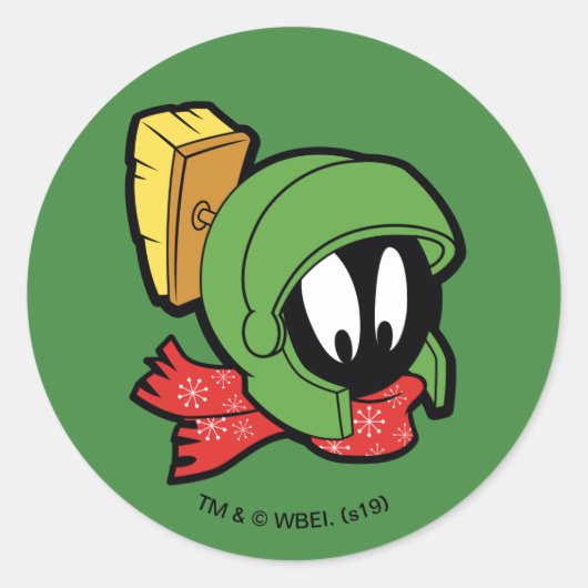 MARVIN MARTIAN™ "Outta This World"-feestdag Ronde Sticker (Voorkant)
