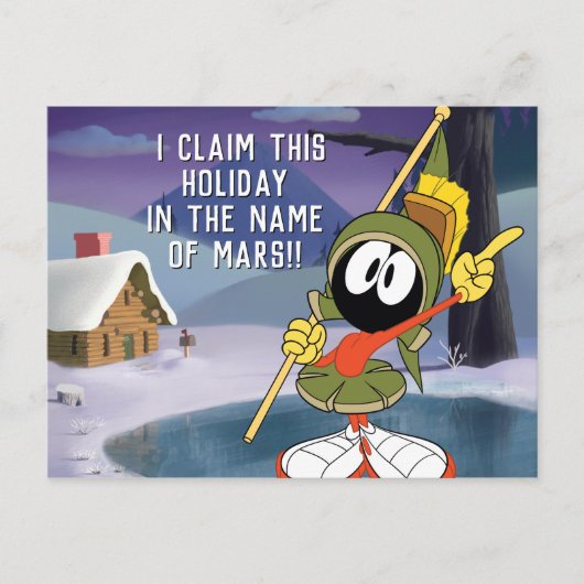 MARVIN MARTIAN™ Winter Cabin Feestdagenkaart (Voorkant)
