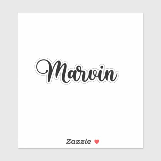 Marvin Naam - Handgeschreven kalligrafie Sticker (Vel)