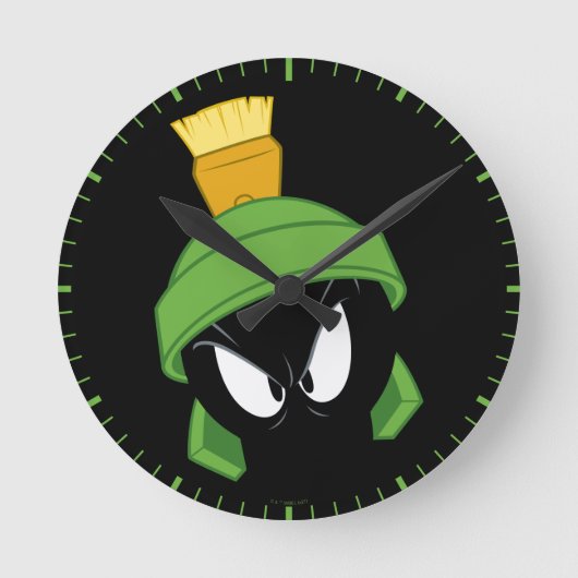 MARVIN THE MARTIAN™ Angry Face Ronde Klok (Voorkant)