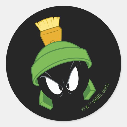MARVIN THE MARTIAN™ Angry Face Ronde Sticker (Voorkant)