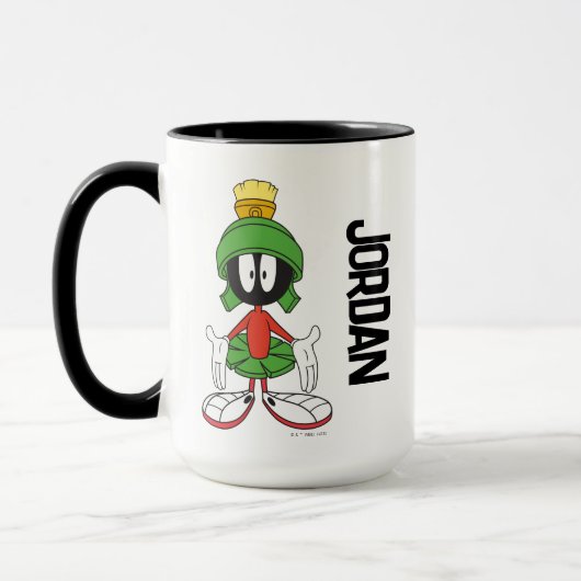 MARVIN THE MARTIAN™ armen open | Jouw naam toevoeg Mok (Links)