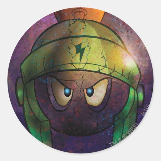 MARVIN THE MARTIAN™ Battle Hardened Ronde Sticker (Voorkant)