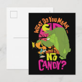 MARVIN THE MARTIAN™ & BUGS BUNNY™ "Geen snoep" Uitnodiging Briefkaart (Voorkant / Achterkant)