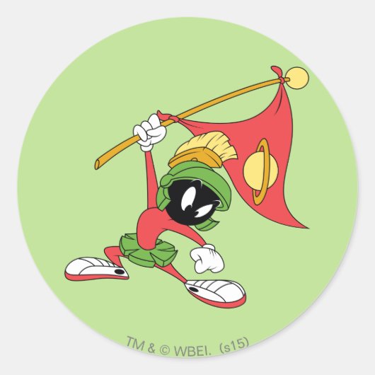 MARVIN THE MARTIAN™ Claousful Planet Ronde Sticker (Voorkant)
