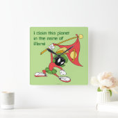MARVIN THE MARTIAN™ Claousful Planet Vierkante Klok (Huis)