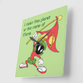 MARVIN THE MARTIAN™ Claousful Planet Vierkante Klok (Hoek)