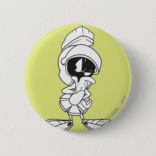 MARVIN THE MARTIAN™ DENK RONDE BUTTON 5,7 CM (Voorkant)