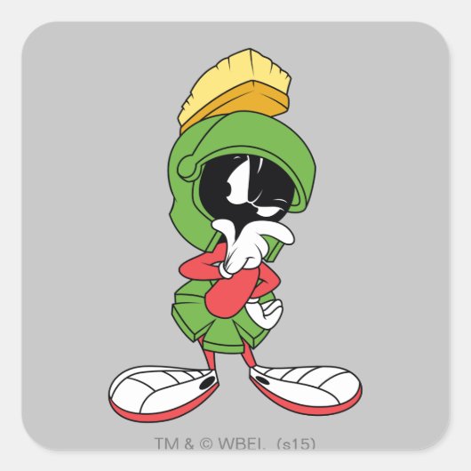 MARVIN THE MARTIAN™ Denkend Vierkante Sticker (Voorkant)