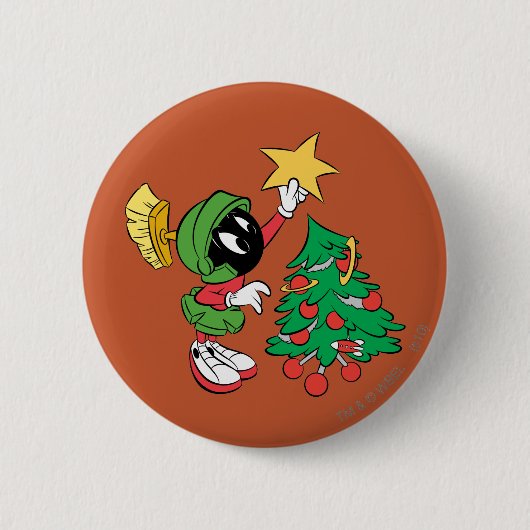 MARVIN THE MARTIAN™ DIE ster op boom zet Ronde Button 5,7 Cm (Voorkant)