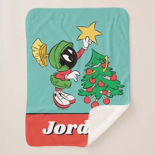 MARVIN THE MARTIAN™ DIE ster op boom zet Sherpa Deken (Voorkant)