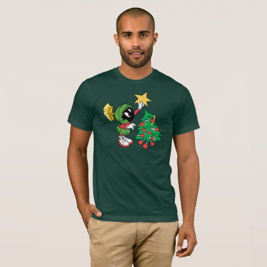 MARVIN THE MARTIAN™ DIE ster op boom zet T-shirt (Voorkant volledig)