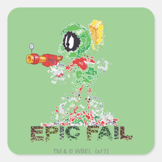 MARVIN THE MARTIAN™ Epic Fail Vierkante Sticker (Voorkant)
