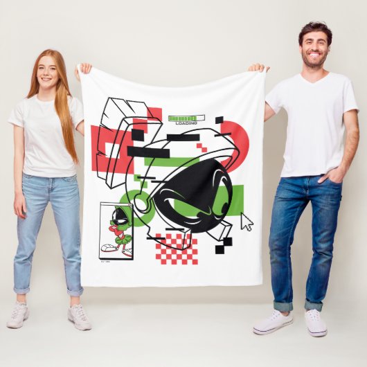 MARVIN THE MARTIAN™ Glitch Fleece Deken (In situ)