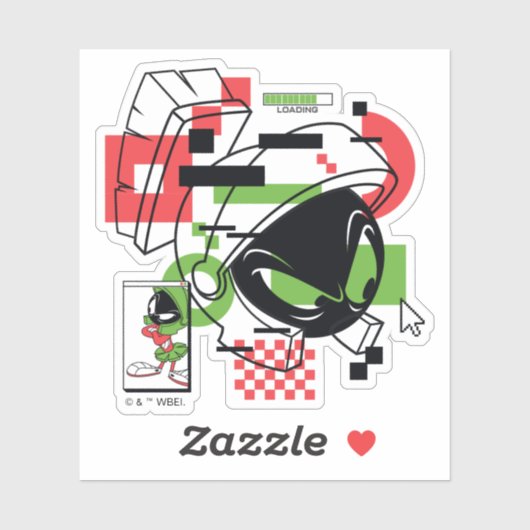 MARVIN THE MARTIAN™ Glitch Sticker (Vel)