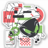 MARVIN THE MARTIAN™ Glitch Sticker (Voorkant)