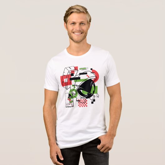 MARVIN THE MARTIAN™ Glitch Tri-Blend Shirt (Voorkant volledig)