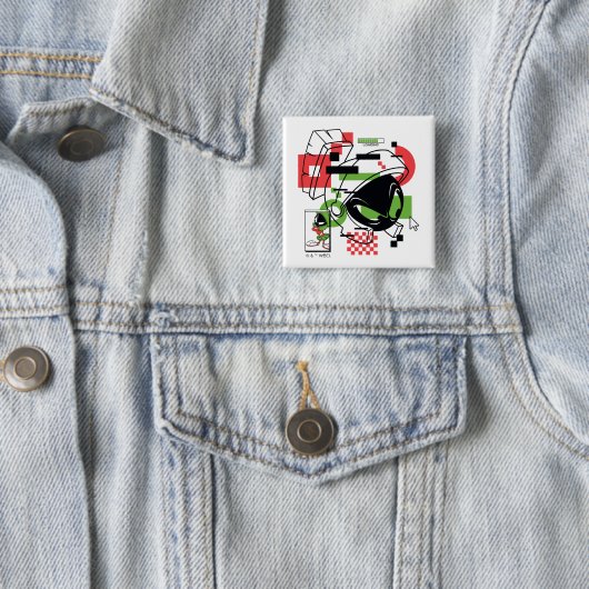 MARVIN THE MARTIAN™ Glitch Vierkante Button 5,1 Cm (In situ)