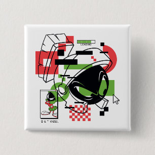 MARVIN THE MARTIAN™ Glitch Vierkante Button 5,1 Cm